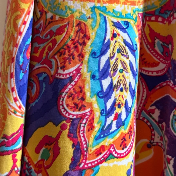 RALPH LAUREN Dress Vibrant Floral Surplice Neckline Draped Tie Belt XS Petite - Picture 8 of 13